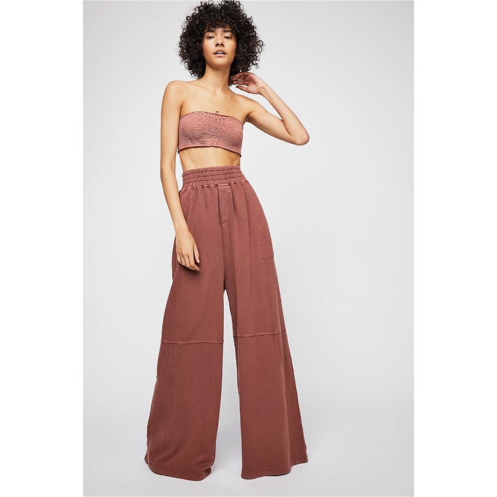 Free People Beach What's Up Super High Rise Wide Leg Pants Nwot